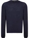 Prada Mens Blue Crewneck Regular-fit Cashmere Jumper