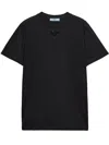 Prada Jersey T-shirt With Velvet Triangle In Black