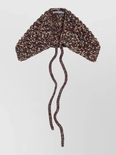Prada Woven Knit Shawl In An English Wool And Cashmere Blend In Brown