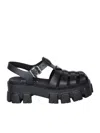 Prada Rubber Logo Chunky-sole Fisherman Sandals In Black
