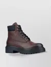 Prada Brown Calf Leather Boots With Modern Accents In Brown