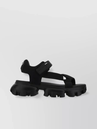 Prada Chunky Sole Open Toe Sandals In Black