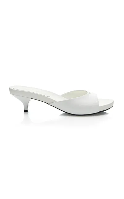 Prada Ciabatte Leather Sandals In White