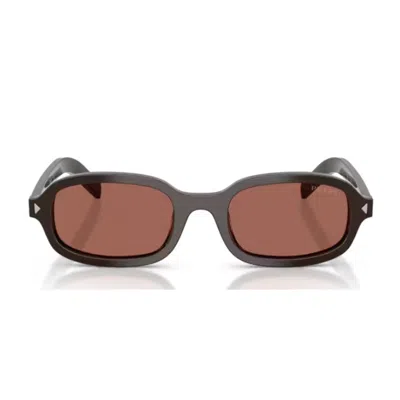 Prada Eyewear 0prd06s Rectangular Sunglasses In Brown