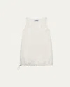 Prada Cinched Drawstring Mini Dress In F0304 Avorio