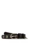Prada 2 Cm Calf Leather Belt With Silver-tone Hardware In Yellow