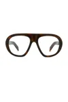 Prada Circular Blue Light Glasses In Brown