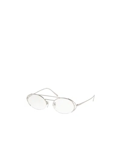 Prada Circular Flat Mirror In White