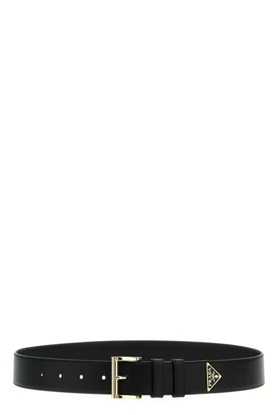 Prada 'city Calf' Belt In Black