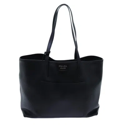 Prada City Calf Black Leather Tote Bag ()