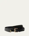 Prada City Calf Leather Belt In Black