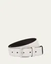 Prada City Calf Leather Belt In White