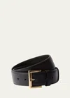 Prada City Calf Leather Belt In Black