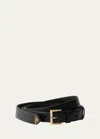 Prada City Calf Leather Belt In F0632 Nero 1