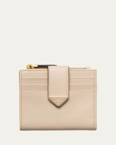 Prada City Calf Leather Compact Wallet