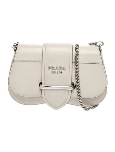 Pre-owned Prada City Calf Leather Sidonie In Neutral