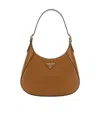 Prada City Leather Shoulder Bag In Brown