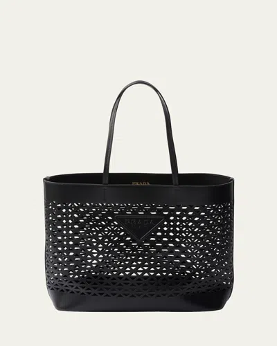Prada City Perforated Leather Tote Bag