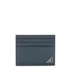 Prada Triangle-logo Leather Cardholder In Black