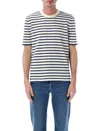 Prada Striped Short Sleeve Crewneck T-shirt In Multi