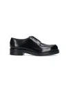 Prada Lace-up Shoes In Patent Leather In Black  