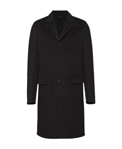 Prada Wool And Angora Coat In Black