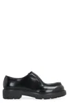 PRADA CLASSIC LEATHER LACE-UP SHOES FOR MEN IN BLACK