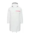 Prada Nylon Hooded Puffer With Elasticated Cuffs In White