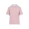 Prada Classic Polo T-shirt With Contrasting Trim In Pink