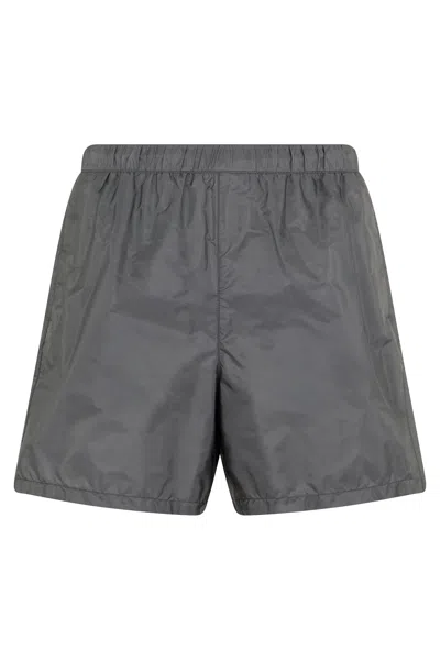 Prada Classic Re-nylon Shorts For Men - Summer Edition In Green