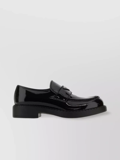 Prada Patent Leather Loafers In Nero