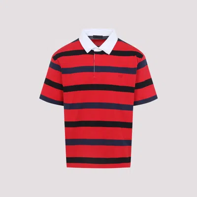 Prada Classic Short Sleeve Polo Shirt In Red