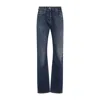 Prada Low-waist Tapered Bleached Denim Trousers In Blue