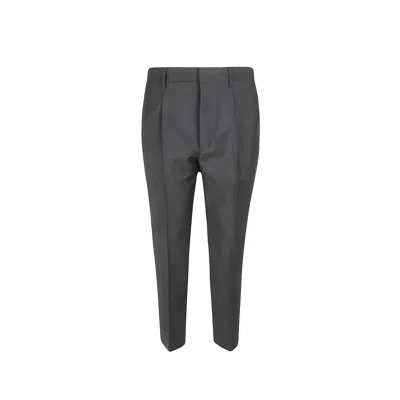 Prada Classic Wool Trousers Men In Gray
