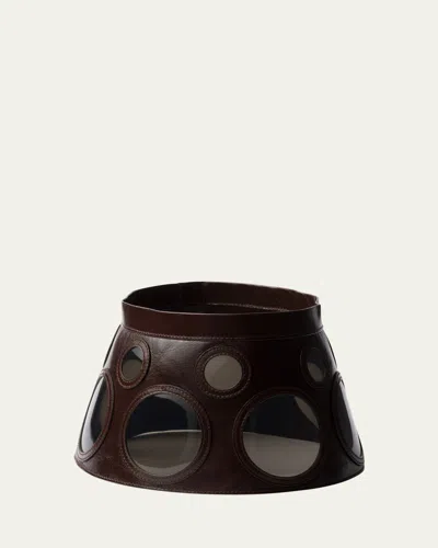 Prada Clear Cutout Leather Bucket Hat