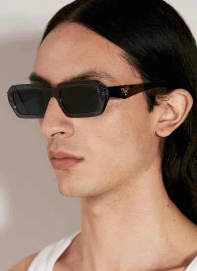 Prada Clear Frame Sunglasses In Black