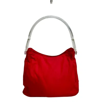 Pre-owned Prada Clear Red Color Nylon Plastic Shoulder Bag () In Clear, Red Color