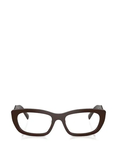 Prada Clear-lense Glasses In Brown