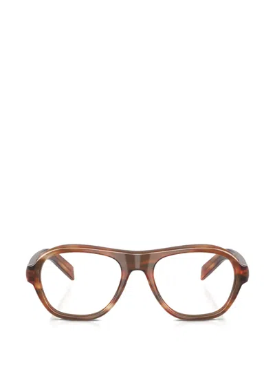 Prada Clear-lense Glasses In Brown