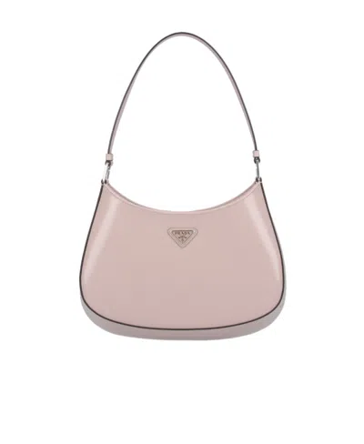 Prada Cleo Brushed Leather Shoulder Bag In Pink
