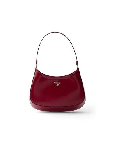 Prada Cleo Schultertasche Gebürstetes Leder In Red