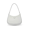 Prada Cleo Brushed Leather Shoulder Bag In White
