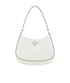 Prada Cleo Brushed Leather Shoulder Bag In White