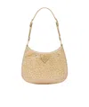 Prada Cleo Satin Bag With Crystals In Yellow