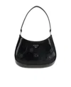 Prada Cleo Embossed-detail Shoulder Bag In Black