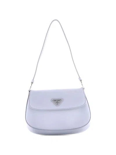 Pre-owned Prada Cleo Flap Shoulder Bag Spazzolato Leather Small Hobo Bag In Blue