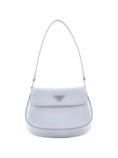 Pre-owned Prada Cleo Flap Shoulder Bag Spazzolato Leather Small Hobo Bag In Blue
