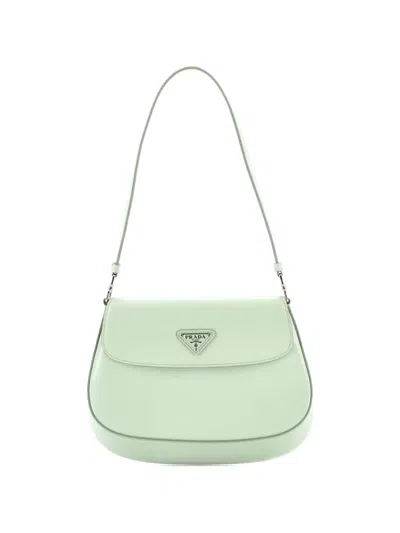 Pre-owned Prada Cleo Flap Shoulder Bag Spazzolato Leather Small Hobo Bag In Green