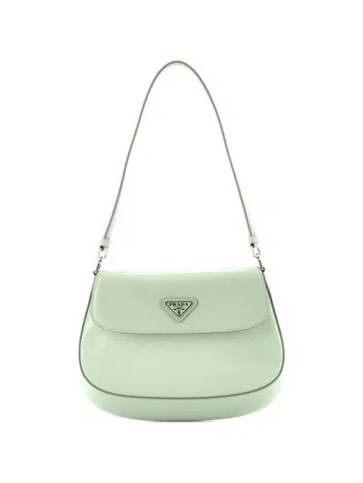 Pre-owned Prada Cleo Flap Shoulder Bag Spazzolato Leather Small Hobo Bag In Green