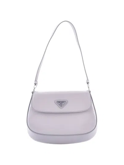 Pre-owned Prada Cleo Flap Shoulder Bag Spazzolato Leather Small Hobo Bag In Purple